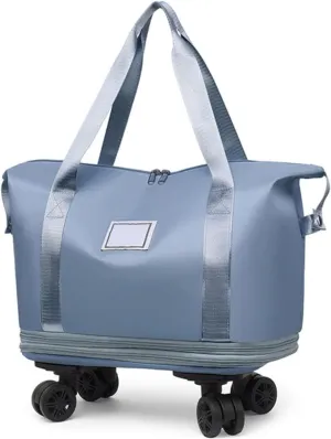 Beente Travel Bag with Wheels, 2025 New Large Capacity Travel Bag - Universal Wheel Removable, Foldie Travel Bags Expandable (Light Blue)