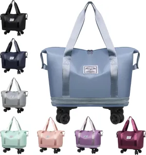 Beente Travel Bag With Wheels, 2025 New Large Capacity Travel Bag - Universal Wheel Removable, Wet and Dry Separation (Light Blue)