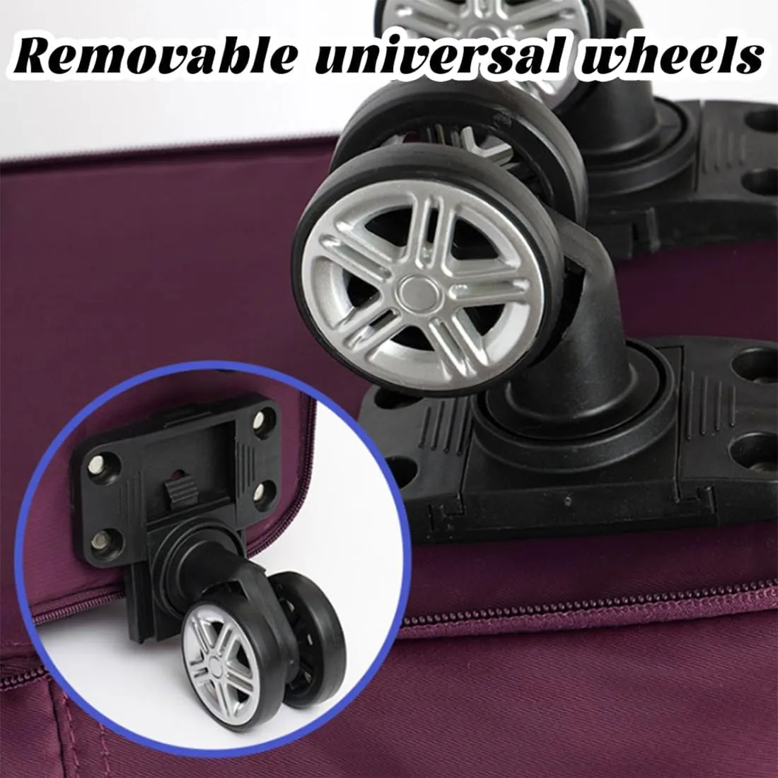 Beente Travel Bag With Wheels, 2025 New Large Capacity Travel Bag - Universal Wheel Removable, Wet and Dry Separation (Purple)