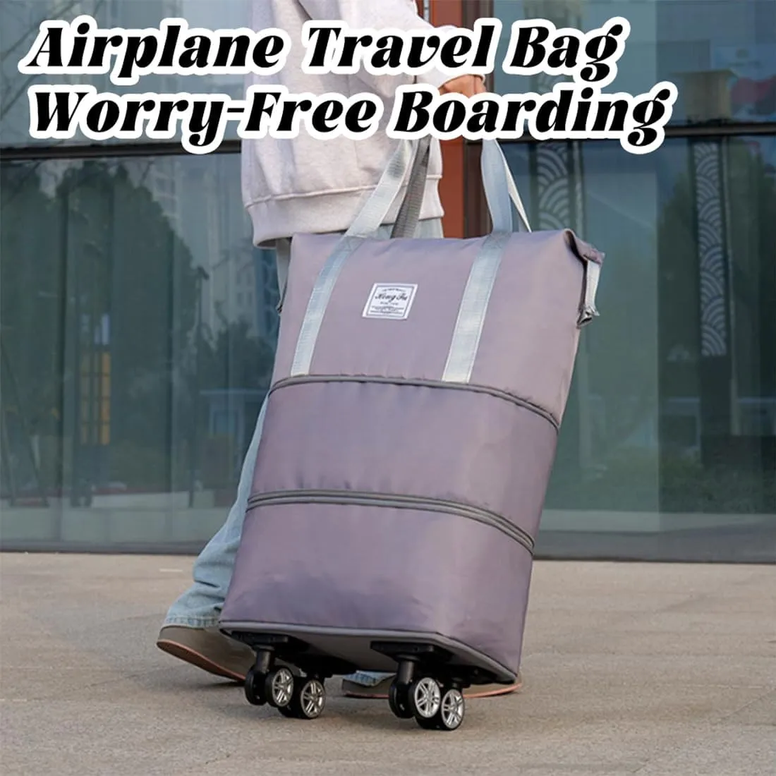 Beente Travel Bag With Wheels, 2025 New Large Capacity Travel Bag - Universal Wheel Removable, Wet and Dry Separation (Purple)