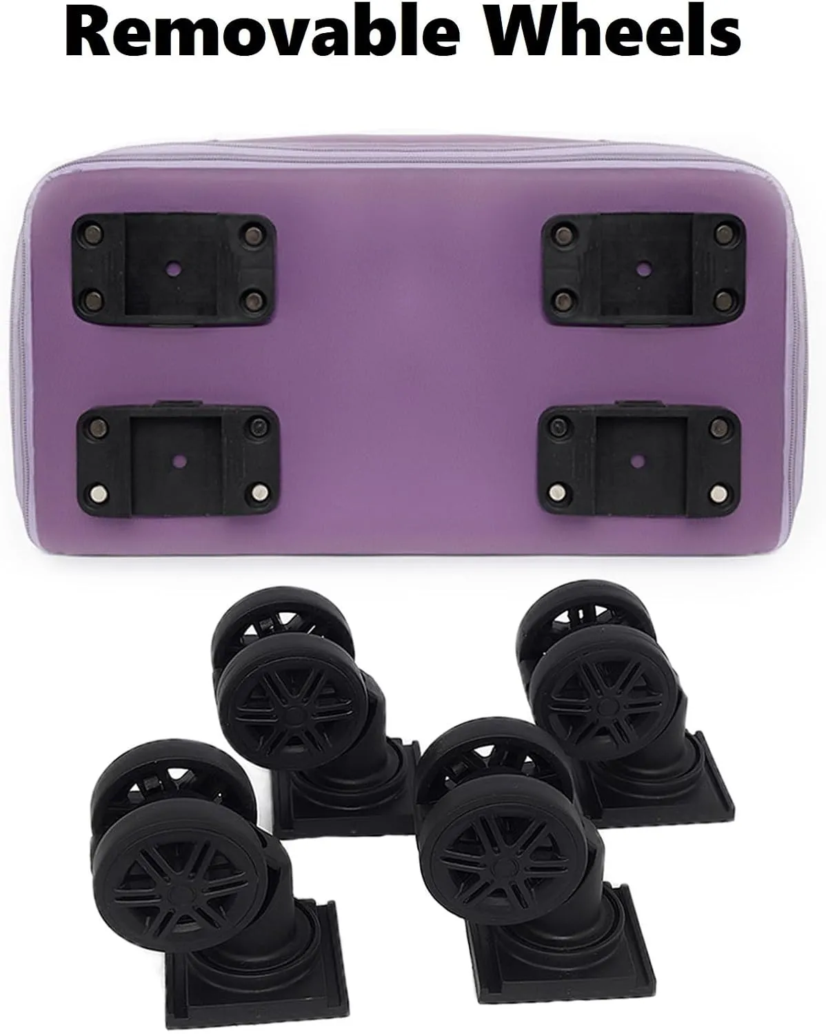 Beente/Kulken/Pepepo Travel Bag with Wheels, 2025 New Large Capacity Travel Bag - Universal Wheel Removable (Purple,One Size)