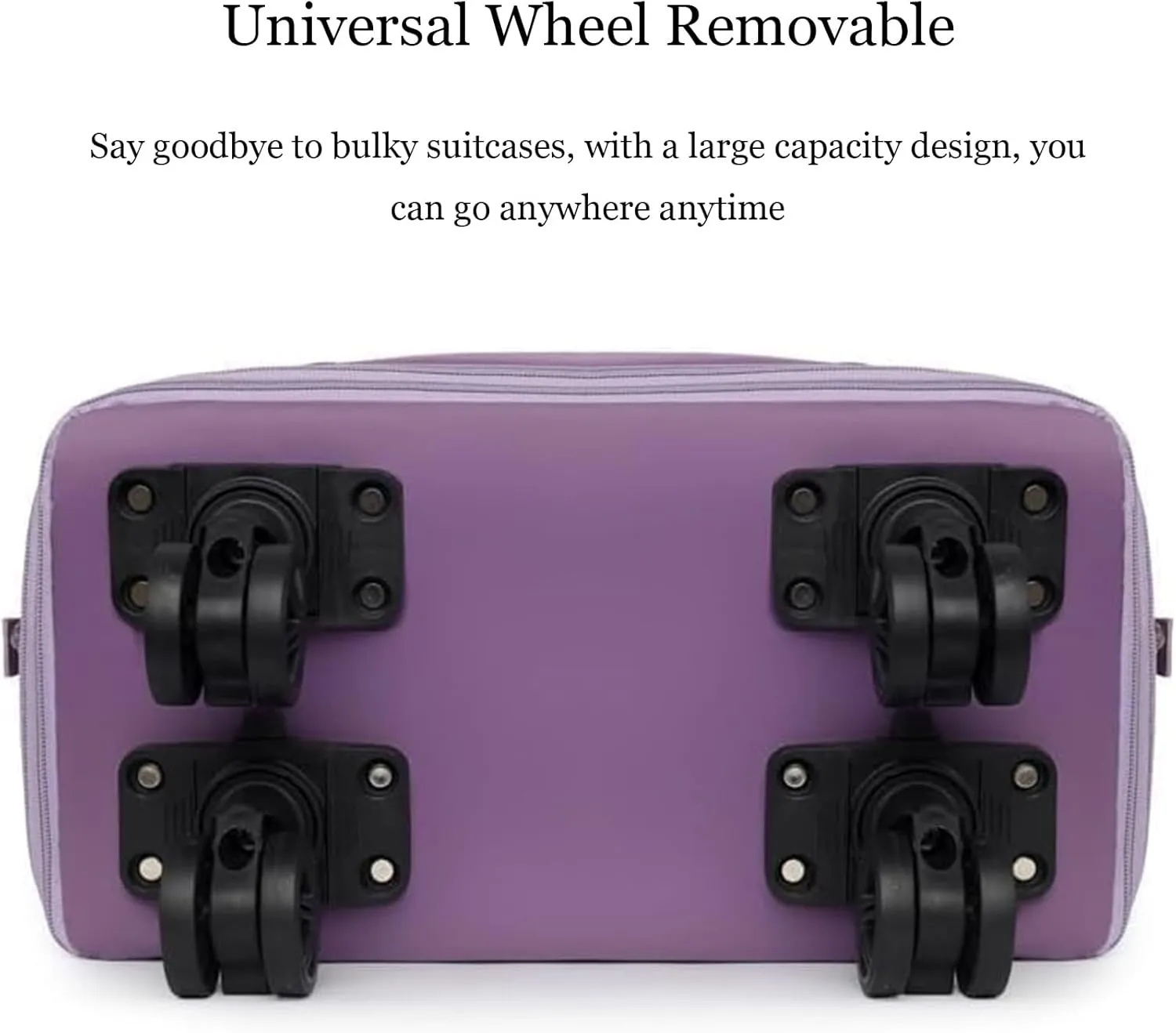 Beente/Pepepo/Kulken Travel Bag with Wheels, 2025 New Large Capacity Travel Bag with Wheels, Universal Wheel Removable (Dark Purple)
