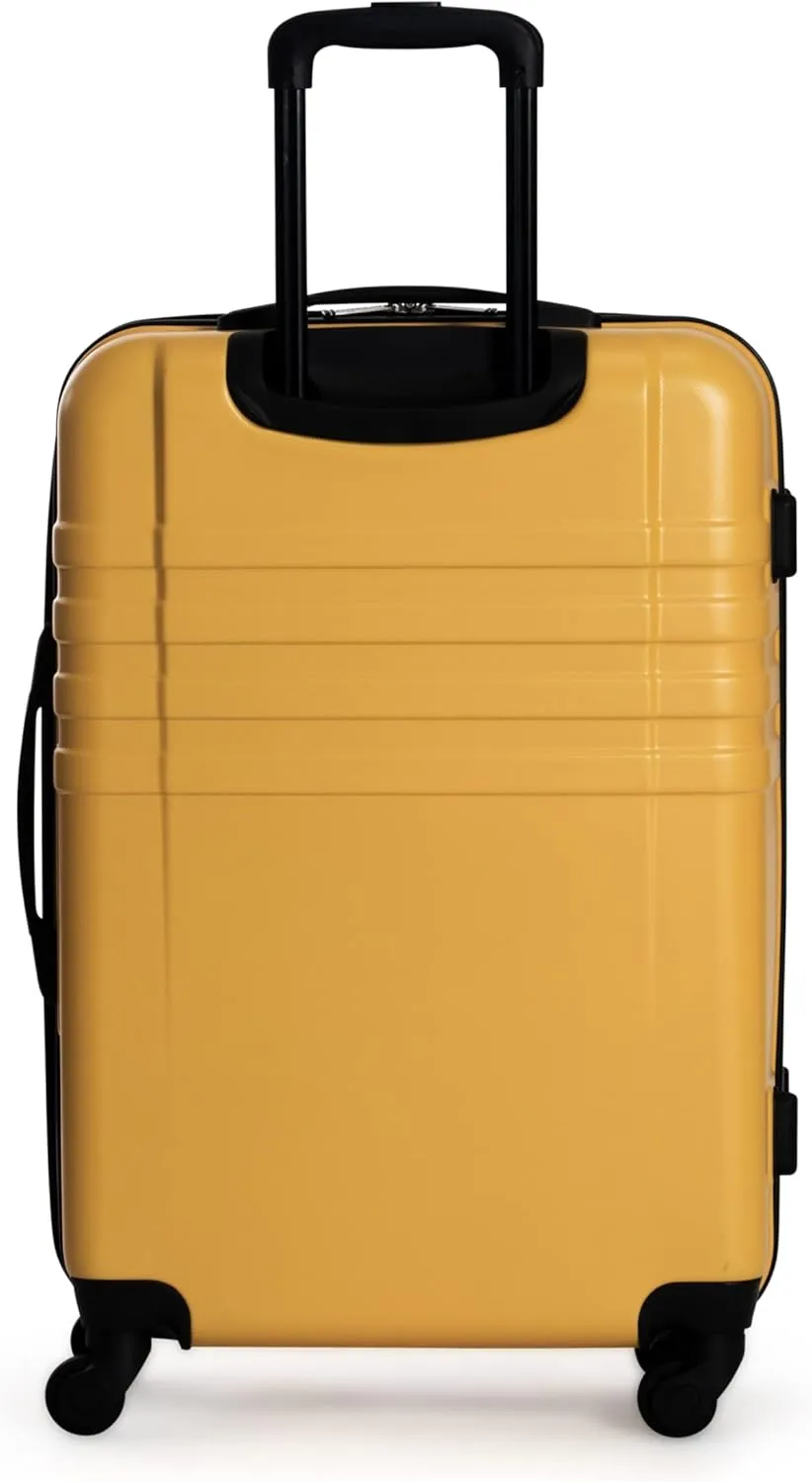 Ben Sherman Hereford Spinner Travel Upright Luggage, Mustard, 24-Inch Checked