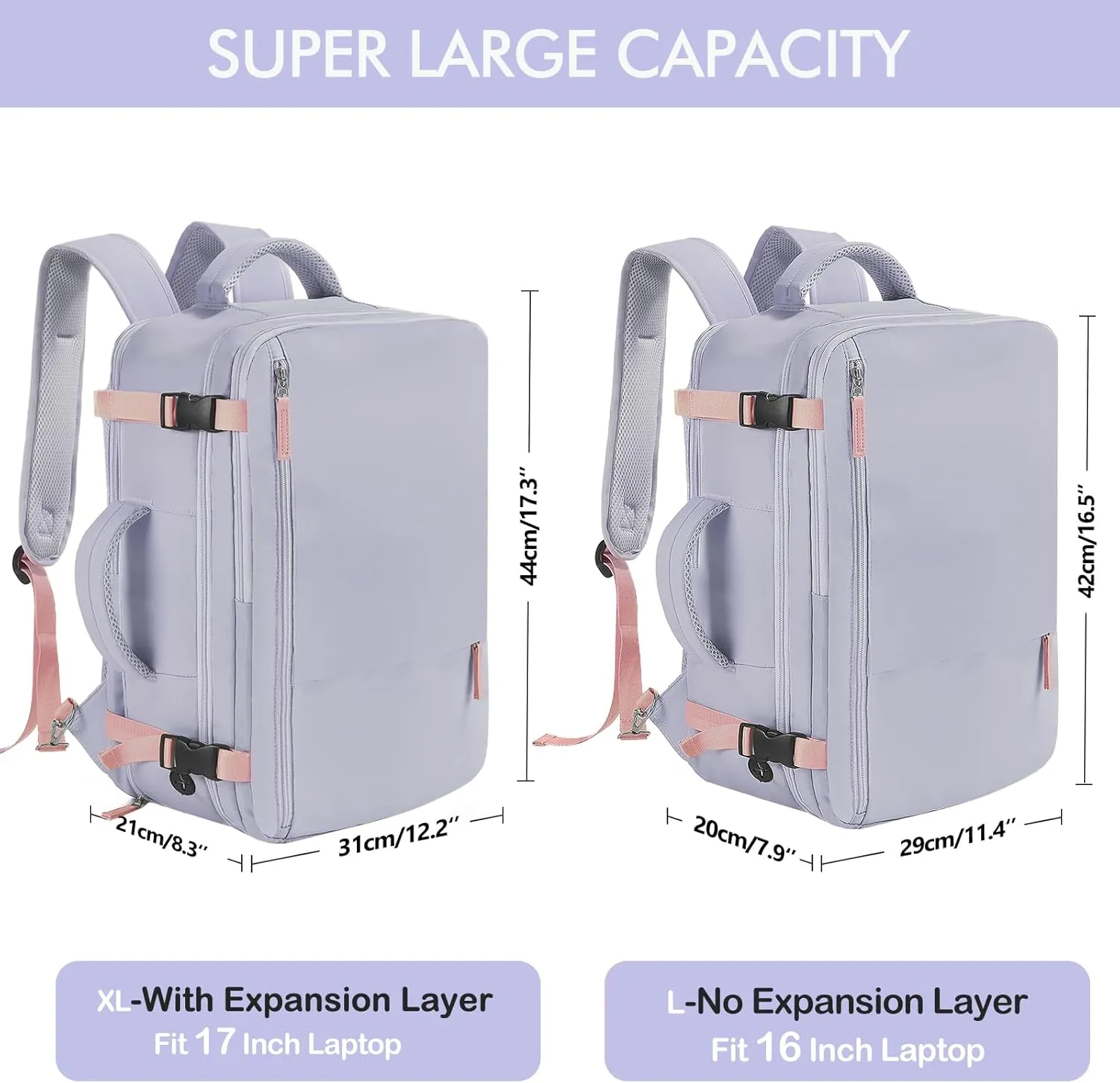 Beraliy Large Travel Backpack For Women, Airline Approved Carry On Backpack, Anti Theft Personal Item Backpack, Waterproof Bag, Casual Daypack Travel Essentials