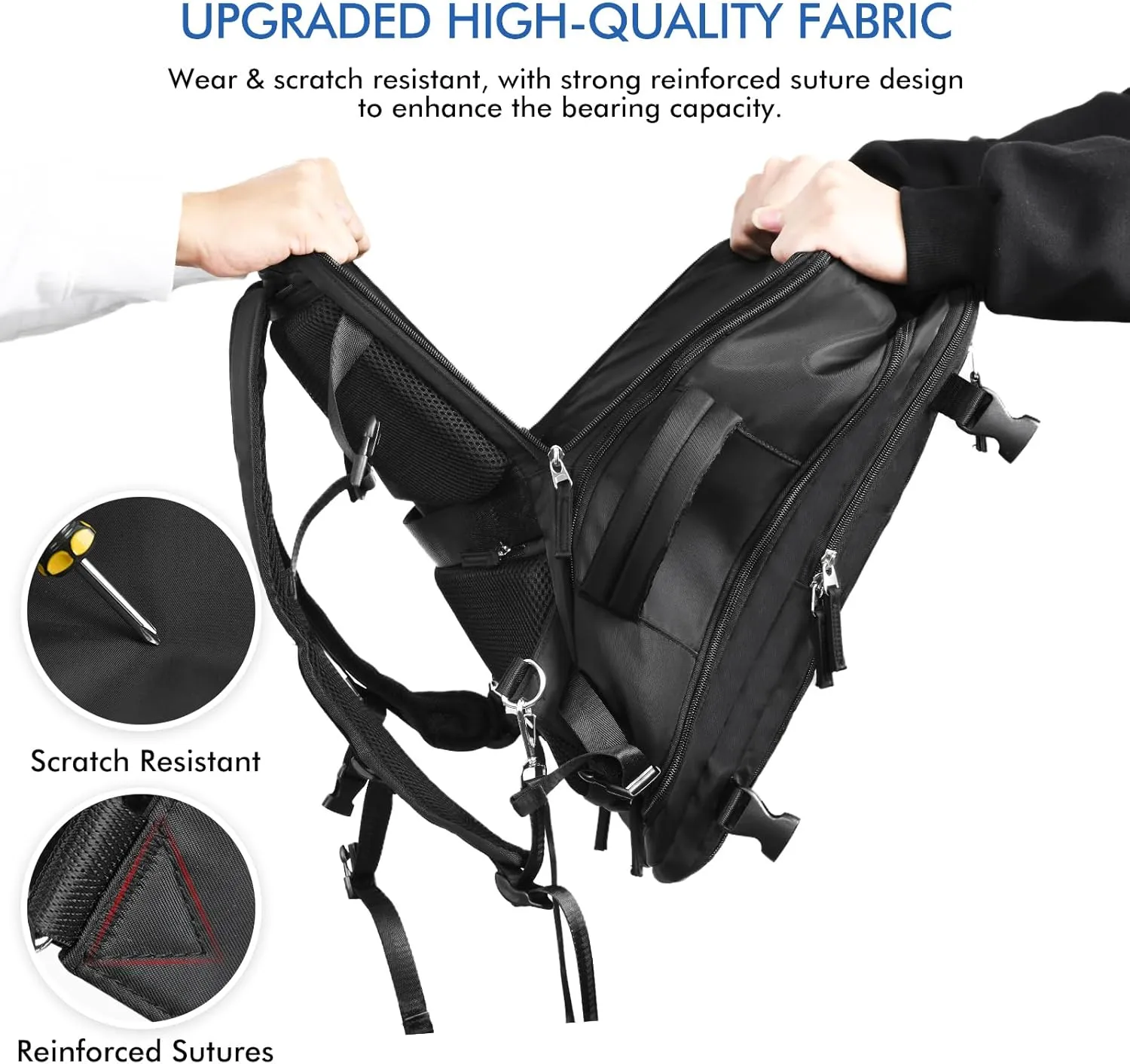 Beraliy Travel Backpack for Men Women, Large Carry On Backpack, Personal Item Bag Airline Approved, 17 inch Laptop Backpack, Business Work Gym Weekender Bag, Black