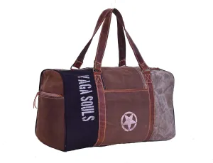 Bhrayna-Bags Travel Duffel Luggage Bag With Canvas And Leather