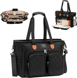 Bible Bags for Women, Bible Study Bag w/Shoulder Strap, Bible Cover Case for Women, Bible Cover Bag Teacher Tote Bag for Church, Travel, Black