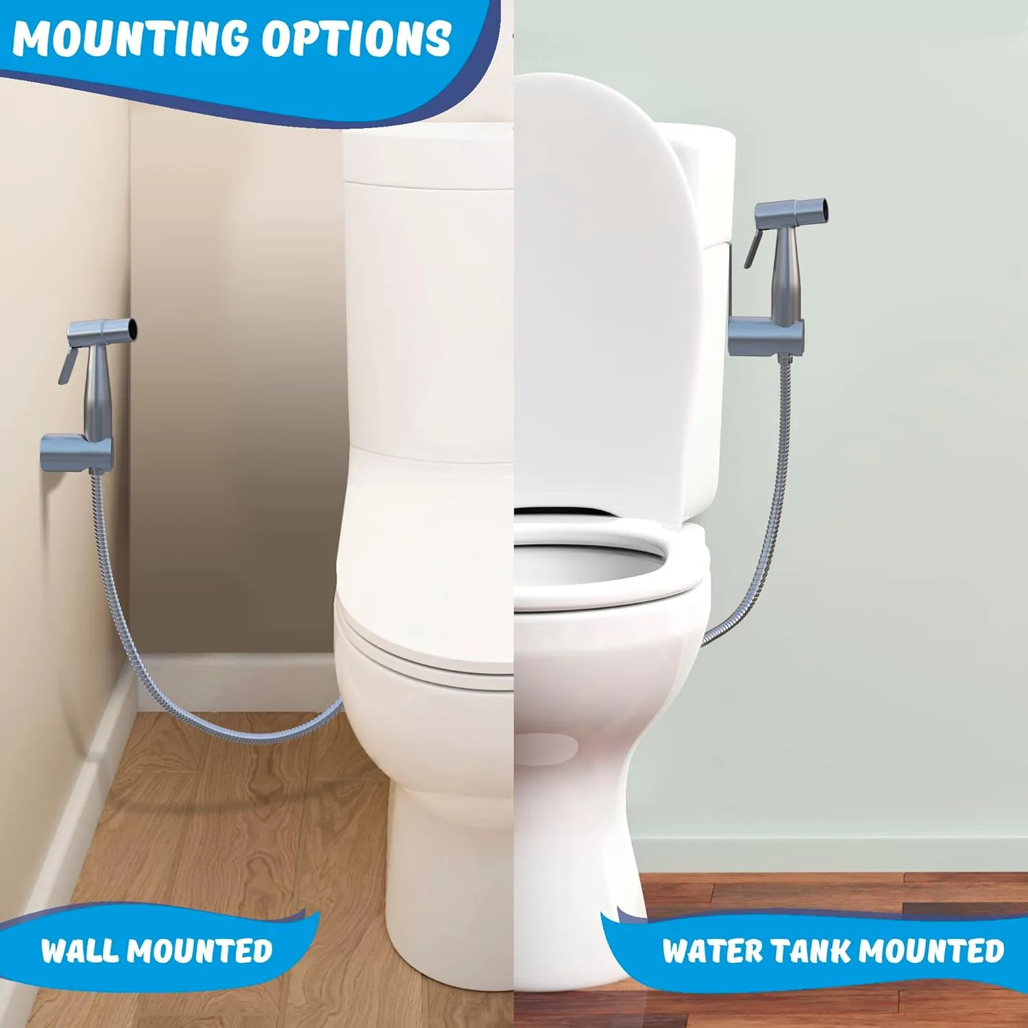 Bidet Sprayer - Jet Spray for Toilet, Adjustable Water Pressure, Easy to Install - Toilet Faucet, Bidet Attachment for Toilet, Muslim Shower for Feminine Wash and Cloth Diaper Sprayer