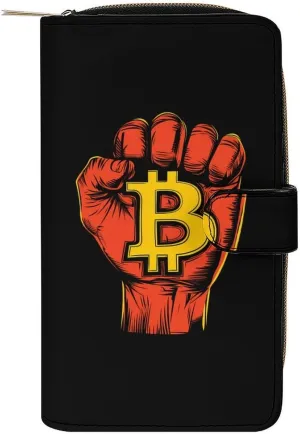 Bitcoins Revolution Fashion Long Wallet for Men Women Coin Pouch Credit Card Holder Purses & ID Window