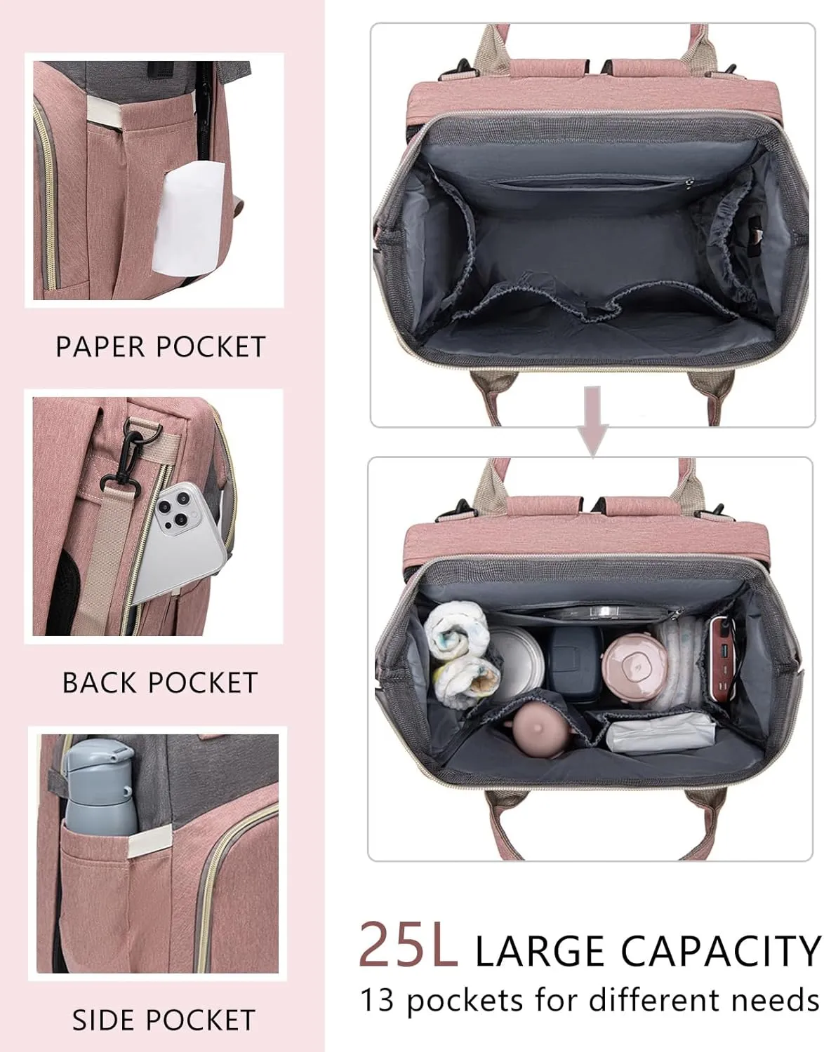 Black boy Diaper Bag Backpack: Baby toddler Bags with Changing Station for Women Men Girls Mom Dad Large Travel Backpack Pañaleras Modernas Para Bebe Niña Niño Newborn Essentials Baby New Born Gift