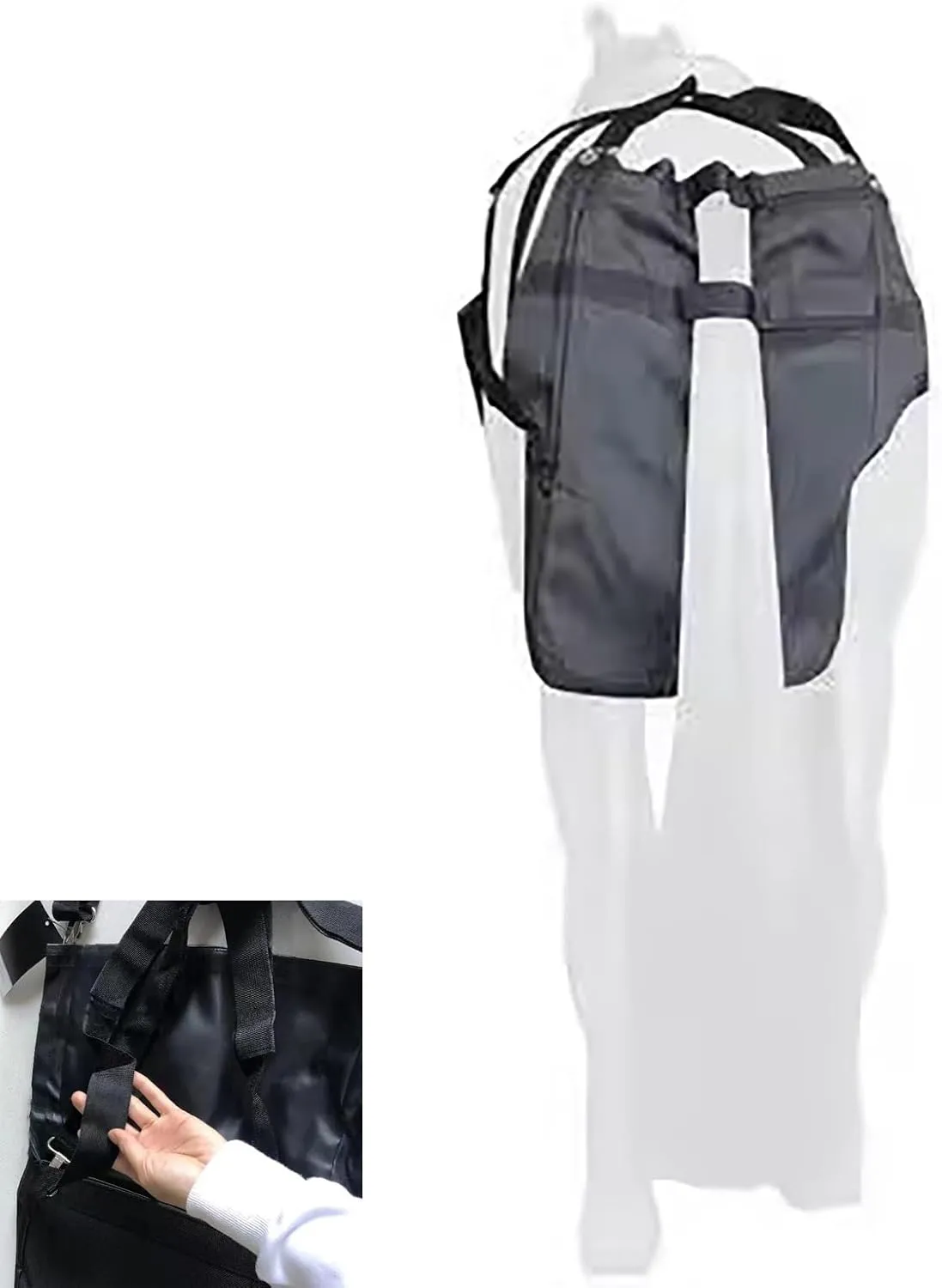 Black Horse Diaper Poop Storage Bag, Waterproof Manure Organizer with PU Lining, Barn Pony Muck Collection Bag Horse Manure Container(Large)