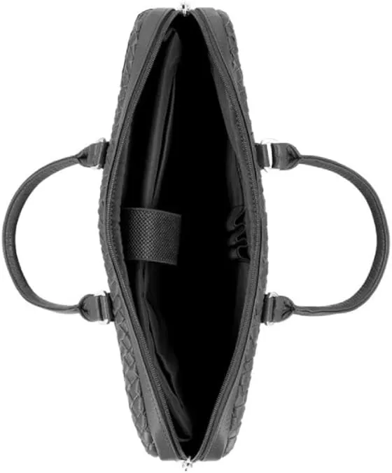 Black Woven Leather Business Bag
