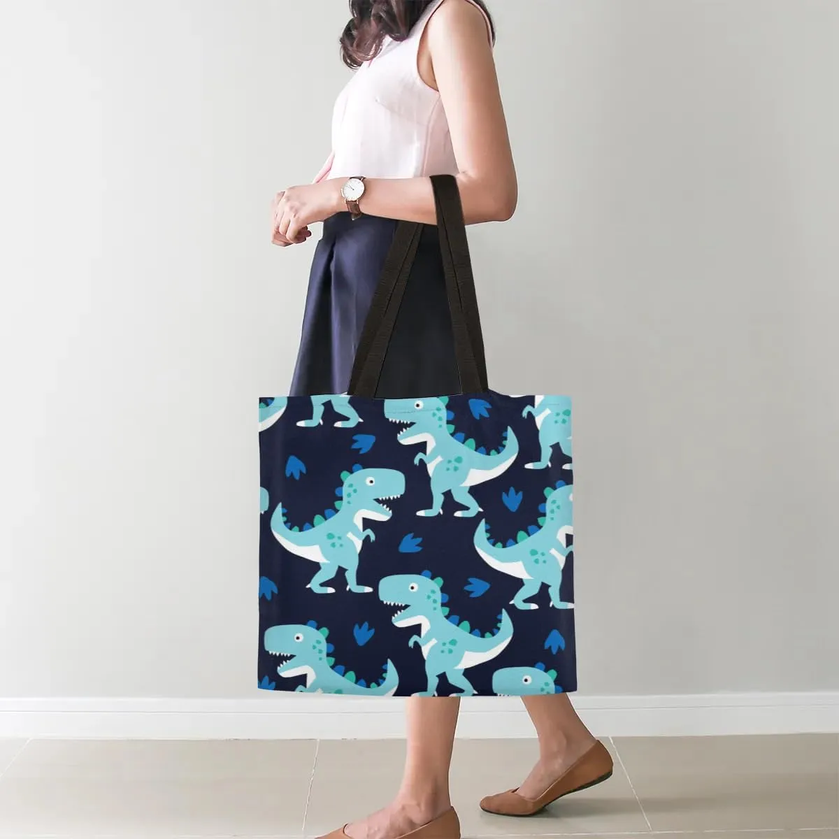 Blue Butterfly Among Sunflowers Canvas Tote Bag for Women Men Stylish Tote Handbag Shoulder Bag Reusable Grocery Bag