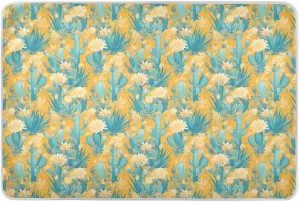 Blue Cactus Yellow Extra Large Resuable Potty Training Pad Soft Absorbent Flat Crib Pads Cute Cool Incontinence Pads for Children Adults Pets 52" L x 34" W
