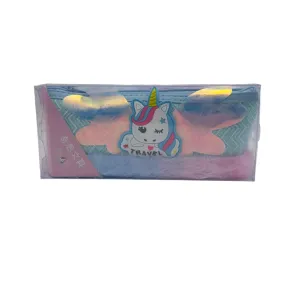 Blue Unicorn Pencil Pouch with Soft Plush Design