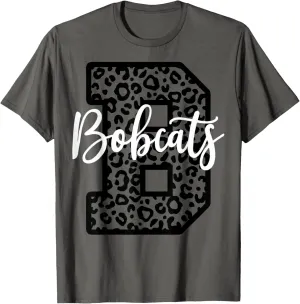 Bobcats School Spirit Leopard Sport Fan Game Day T-Shirt