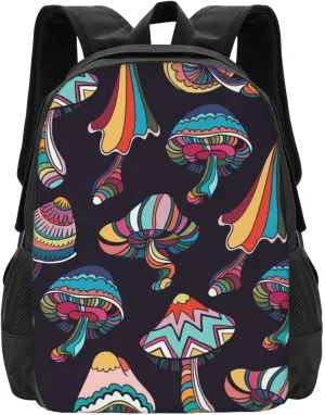 Boho Bohemian Mushroom Lightweight Packable Backpack Travel Casual Large Capacity Daypack Foldable Backpack For Men Women