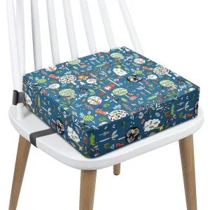 Booster Seat for Kitchen Chair - Washable Toddler Booster for Dining Table, Portable Travel Increasing Cushion for Kid (Forest Green)
