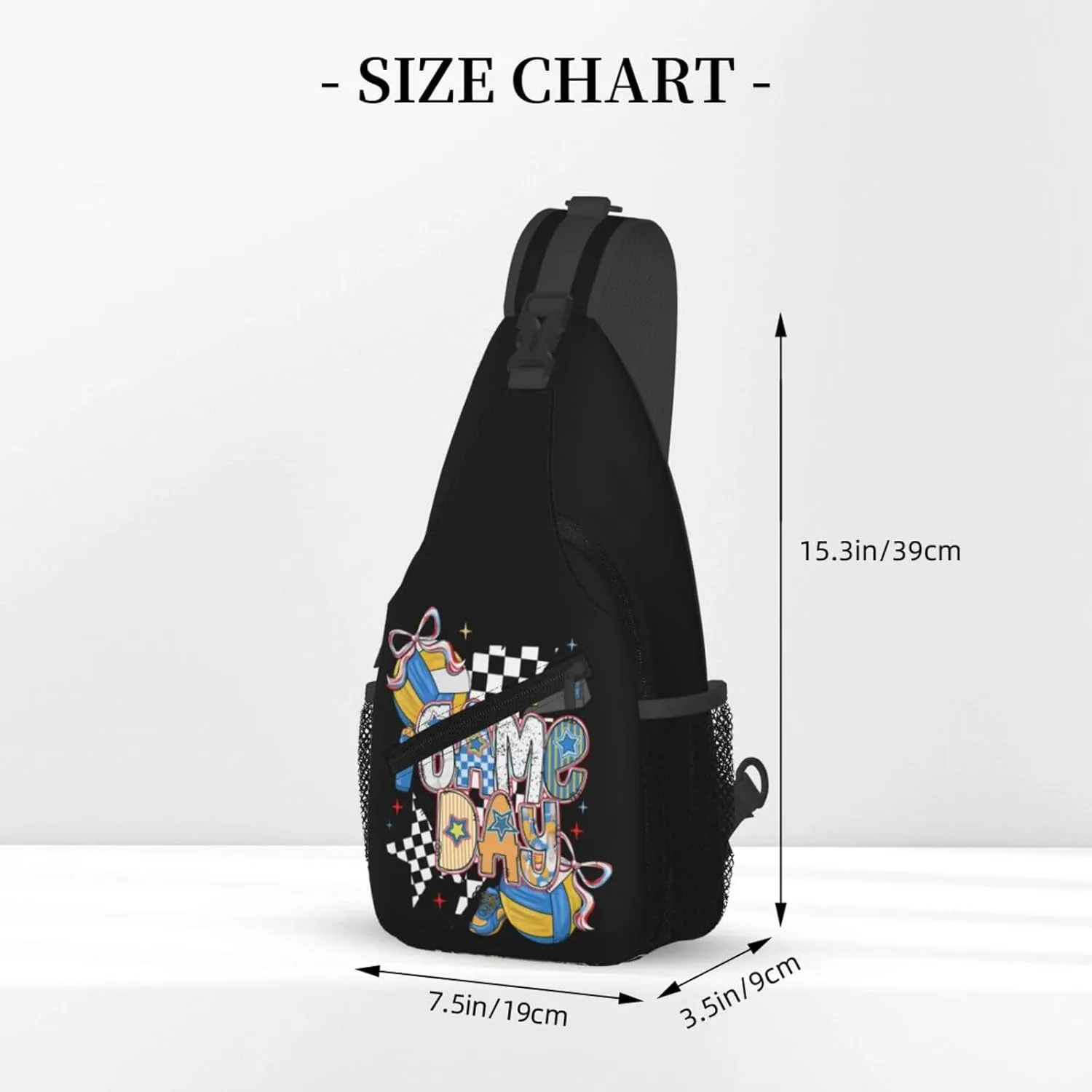 Bow Football Game Day Crossbody Bag Adjustable Sling Bag Casual Chest Bags Travel Shoulder Backpack