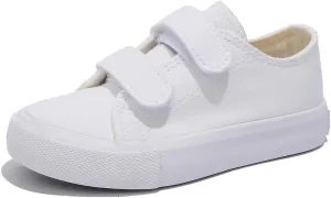 Boys and Girls Low Top Children's Canvas Shoes Solid Color Casual Shoes Start School Season Little White Buckle Sports Shoes