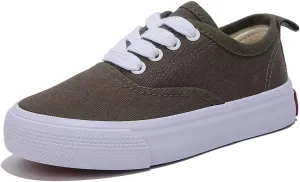 Boys and Girls Low Top Sports Shoes Lace up Canvas Children's Shoes Comfortable and Lightweight Skateboarding Shoes