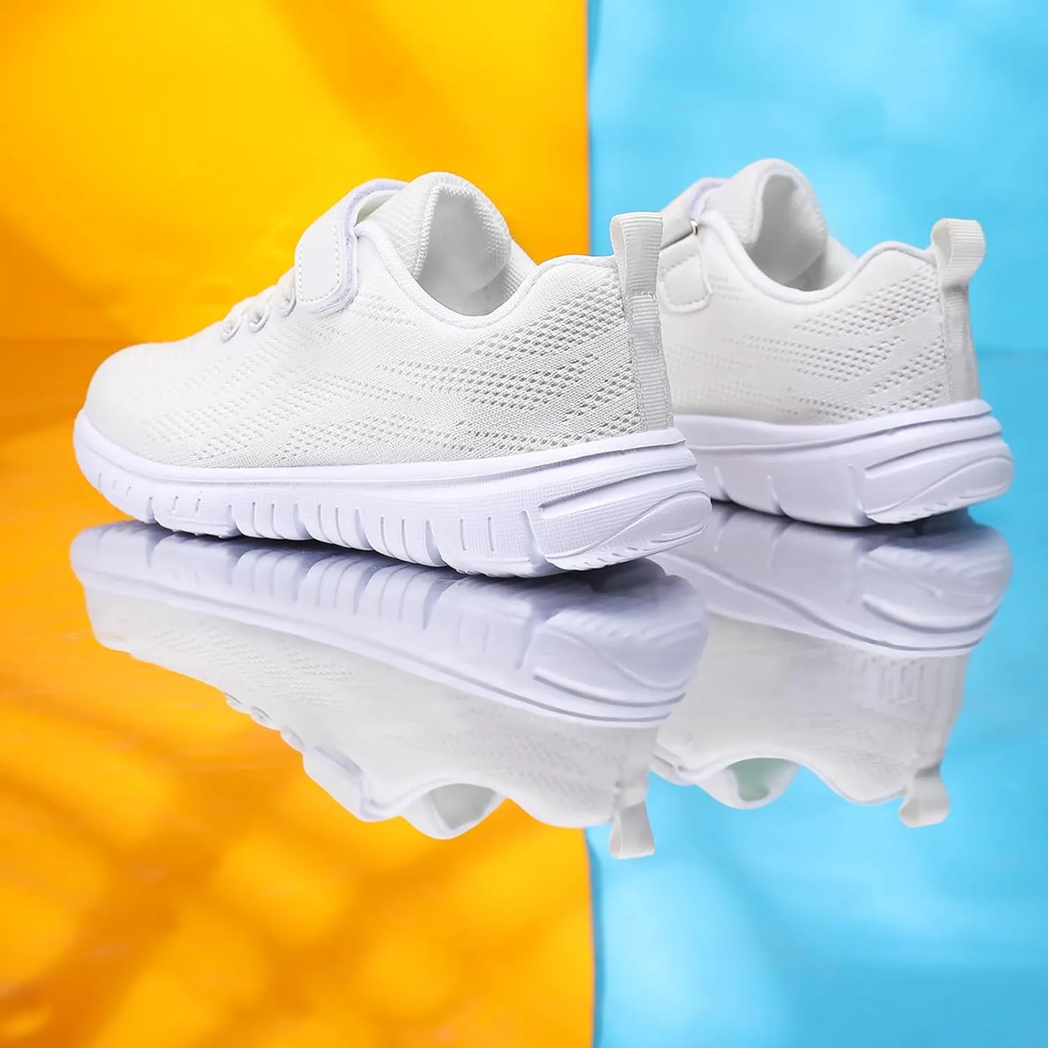 Boys Girls Sneakers Mesh Breathable Casual Lightweight Fashion Tennis Running Sport Primary School Students Athletic Kid Shoes White 11.5 US