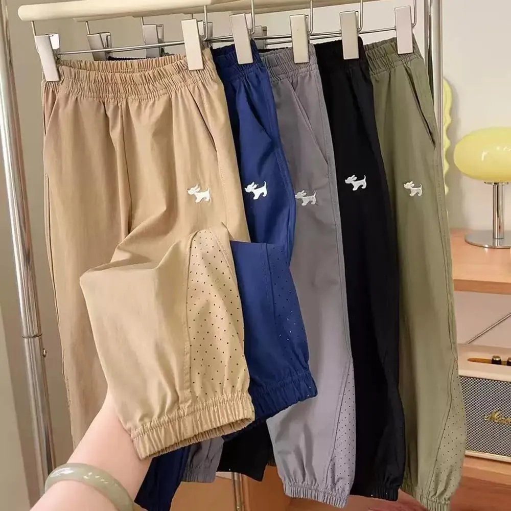 Boys Joggers Pants Youth Quick-Dry Lightweight Athletic Hiking Gym School Pants with Pockets Sweatpants Clothes 3-12Y