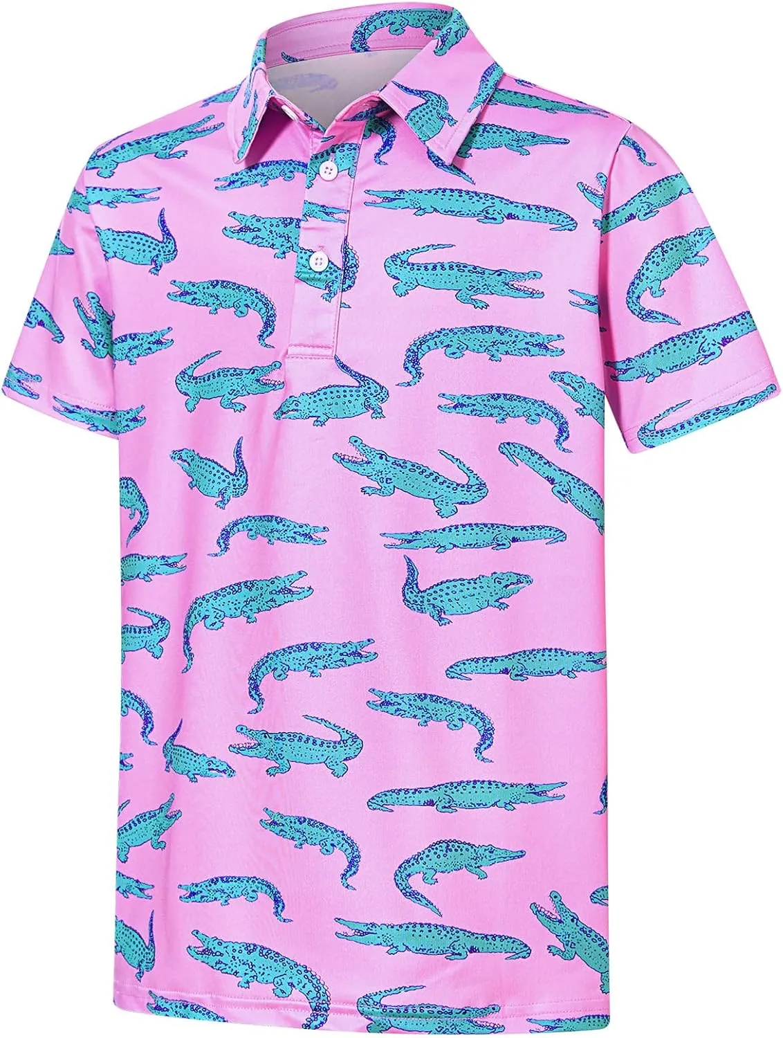 Boy's Short Sleeve Fashion Polo Shirt Kids Cool School Uniform Active Golf Shirts 5-14T