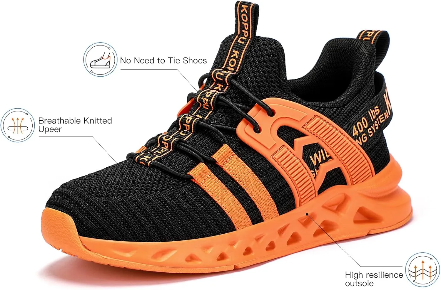 Boys Tennis Shoes Girls Kids Slip on Sneakers Lightweight Running Shoes for Athletic Walking