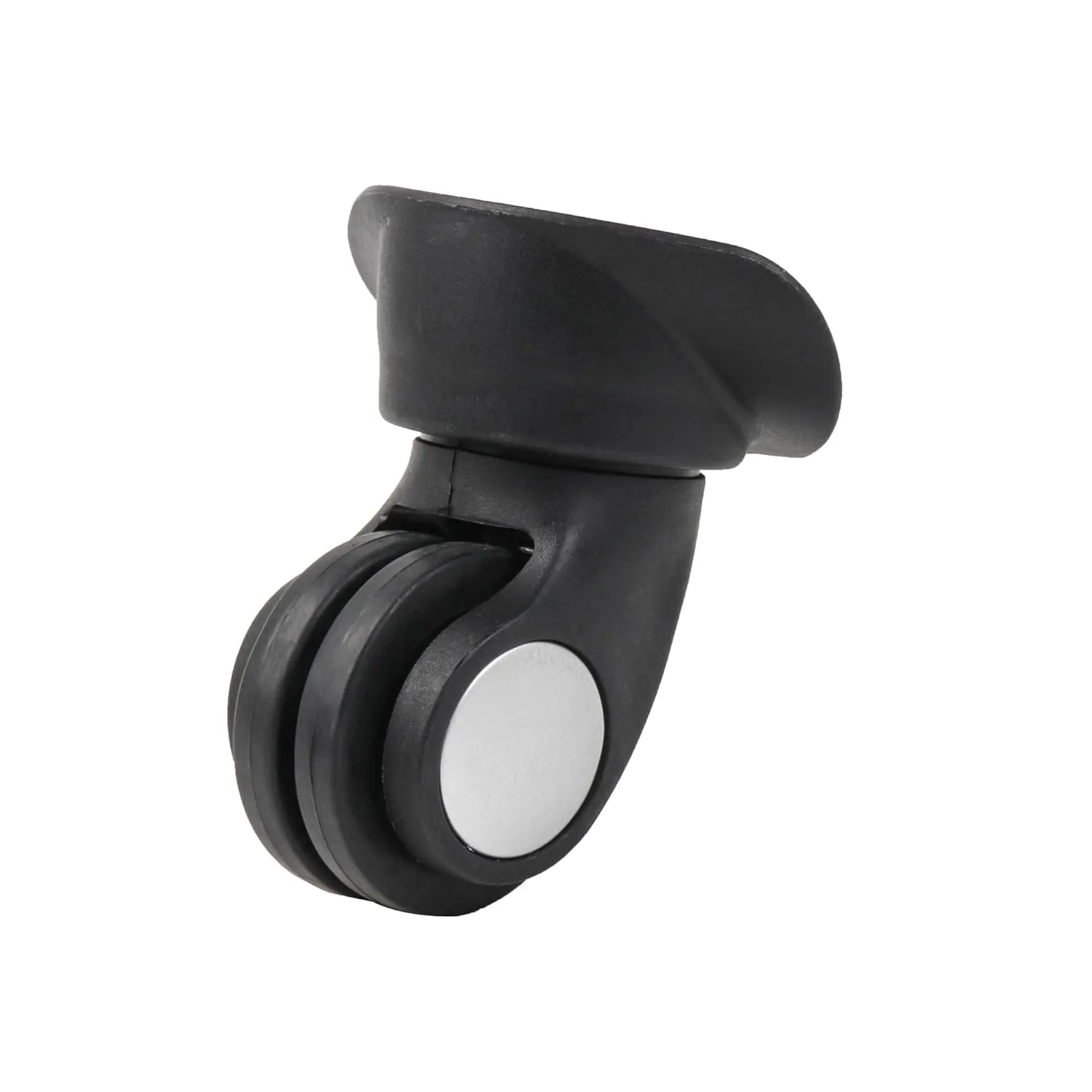 BQLZR Black Spinner Luggage Wheel Left & Right Plastic Swivel Caster Wheels with 3 Holes,Hole Pitch (1.22"/1.22"/1.06"),for Luggage Suitcase Trolley 360 Degree Rotation