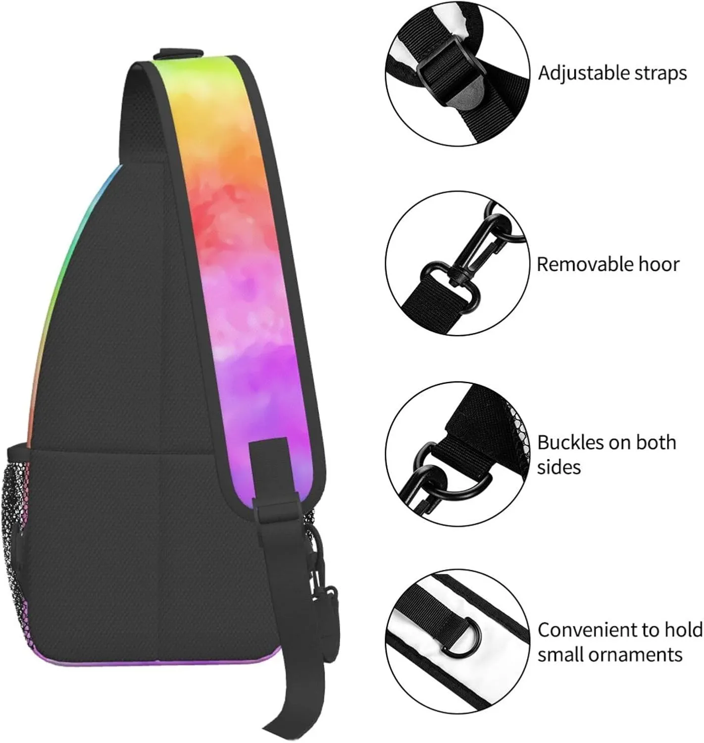 Breast Cancer Awareness Ribbon Faith Hope Love Sunflower Crossbody Bag Sling Bag Chest Bags Travel Shoulder Backpack