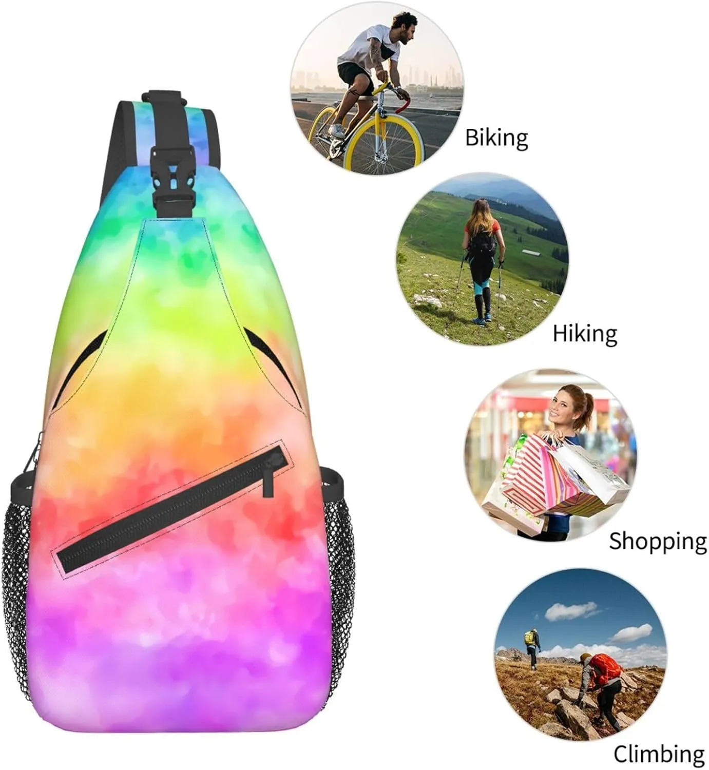 Breast Cancer Awareness Ribbon Faith Hope Love Sunflower Crossbody Bag Sling Bag Chest Bags Travel Shoulder Backpack