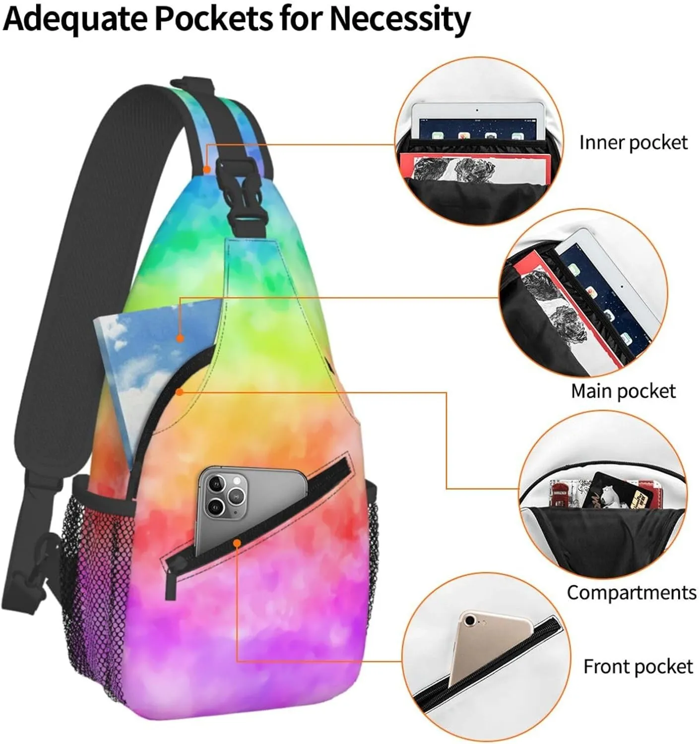 Breast Cancer Awareness Ribbon Faith Hope Love Sunflower Crossbody Bag Sling Bag Chest Bags Travel Shoulder Backpack