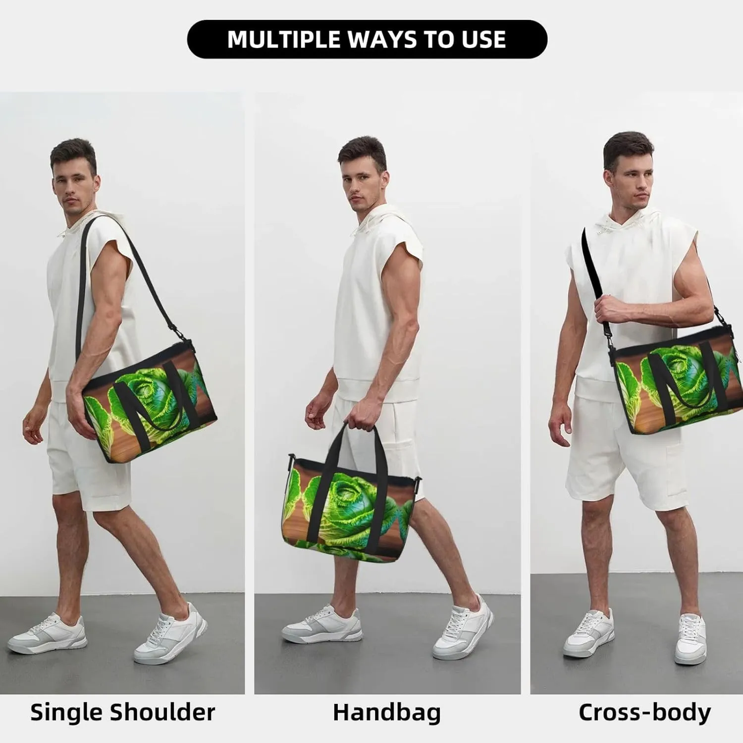 Bright Cabbage Travel Bags, Weekender Carry On For Women, Sports Gym Bag, Workout Duffel Bag,Overnight
