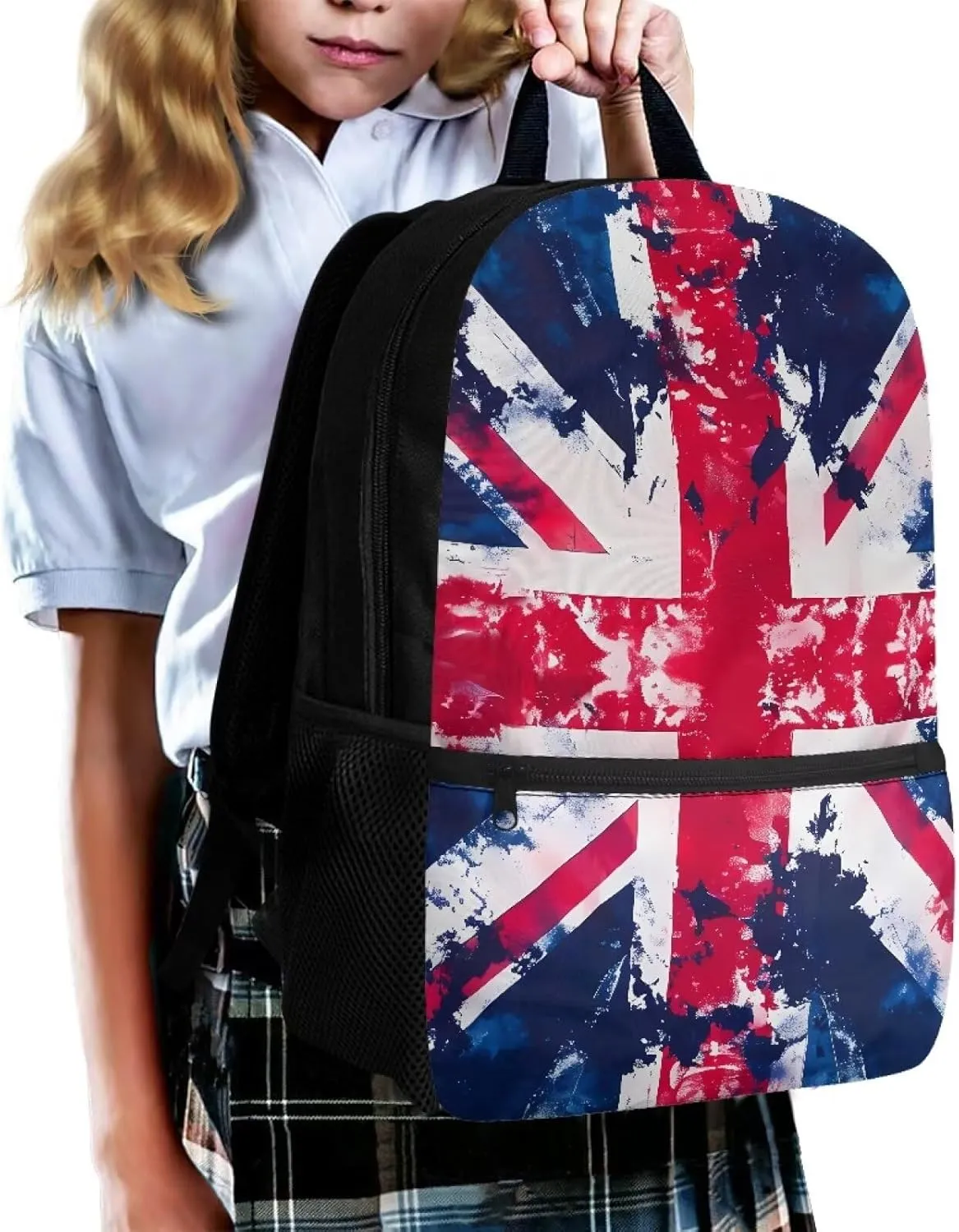 British Flag Print Kids Backpack Girls Boys Bookbags for Preschool, Lightweight School Backpack for Primary Elementary Kindergarten