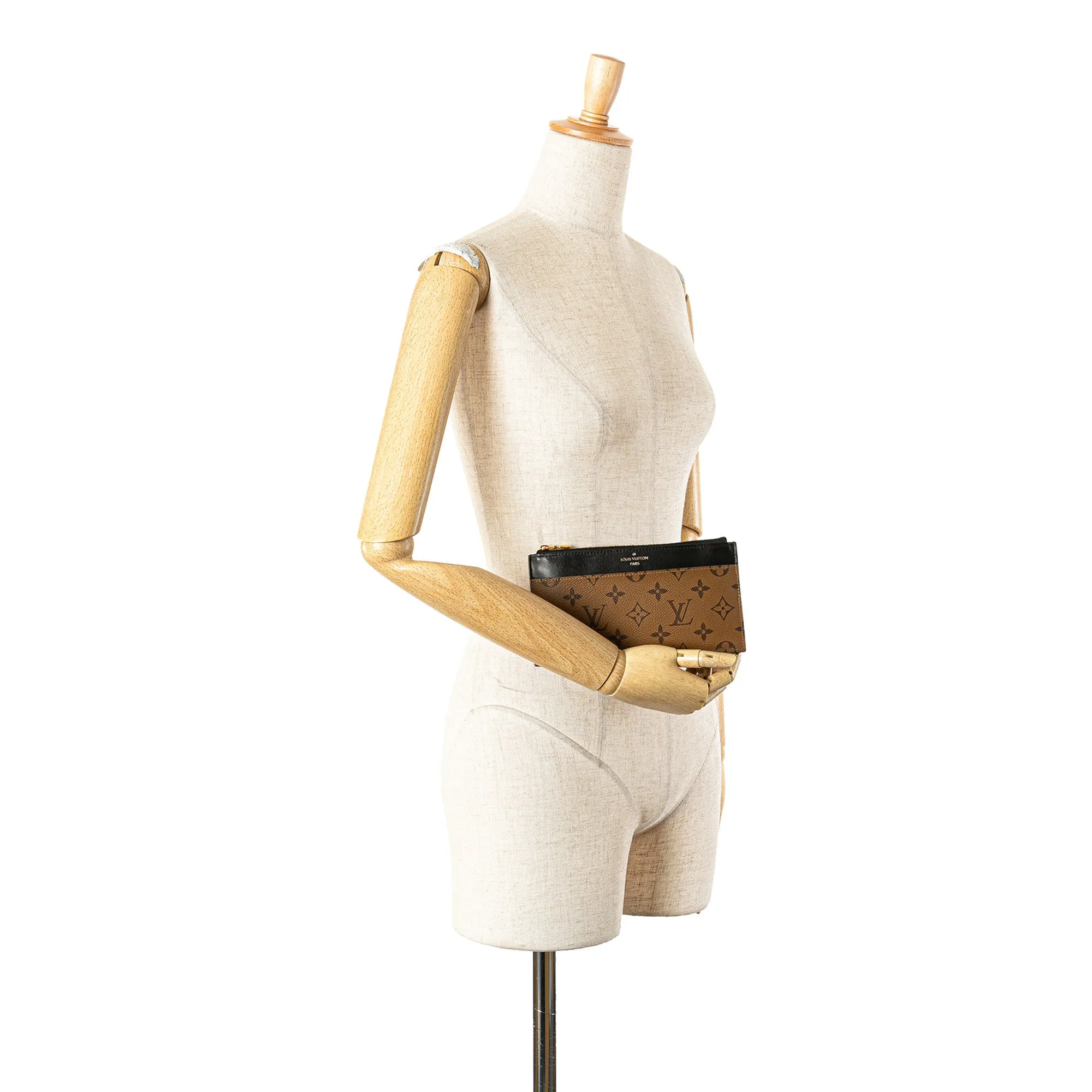 Brown Louis Vuitton Monogram Reverse Slim Purse Long Wallets