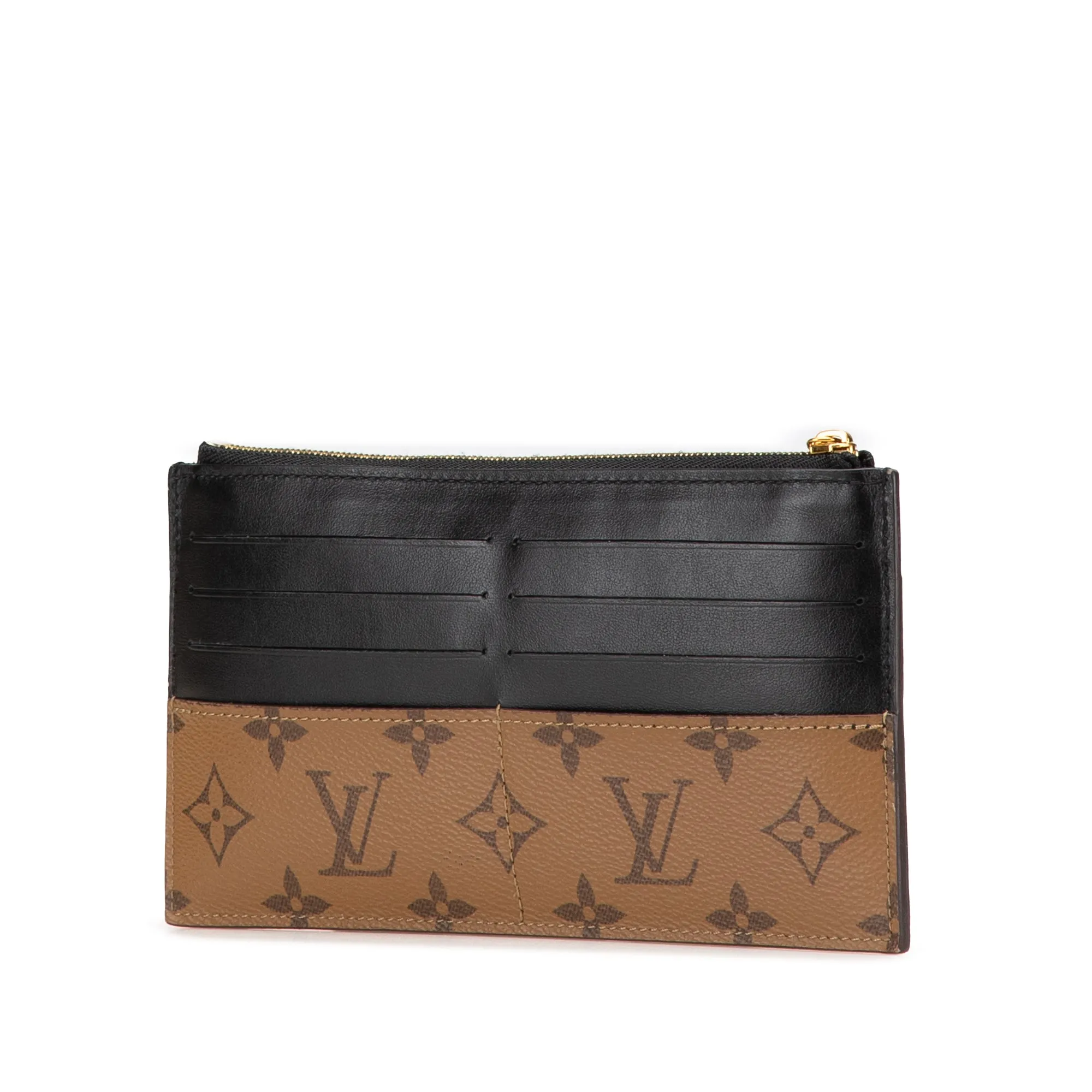 Brown Louis Vuitton Monogram Reverse Slim Purse Long Wallets