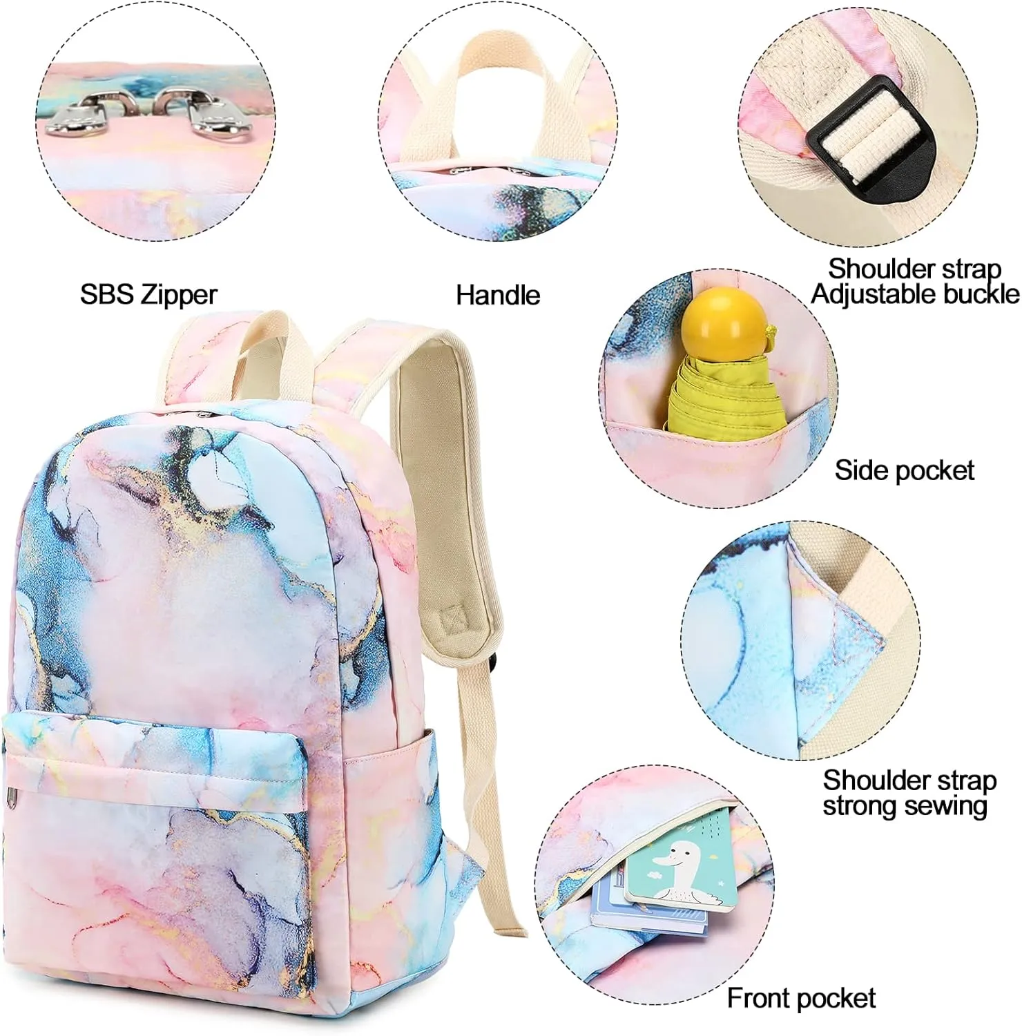 BTOOP Girls School Backpack Galaxy Schoolbag Laptop Bookbag Insulated Lunch Tote Bag Purse Teens Boys Kids