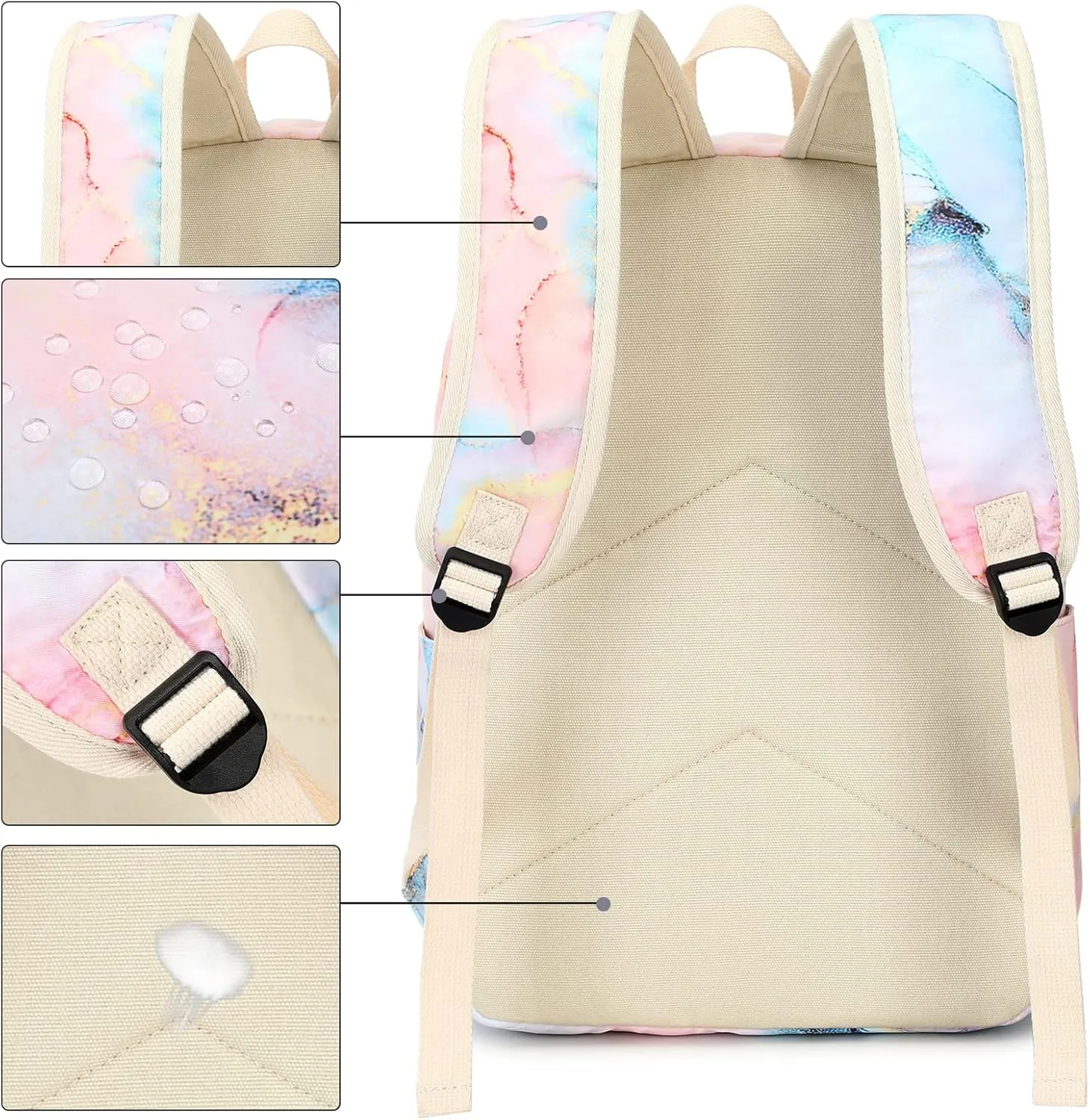 BTOOP Girls School Backpack Galaxy Schoolbag Laptop Bookbag Insulated Lunch Tote Bag Purse Teens Boys Kids