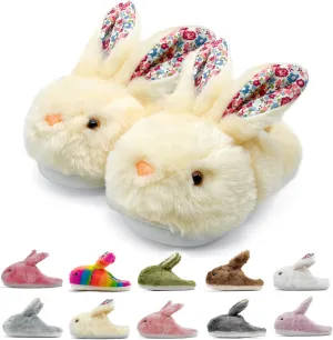 Bunny Slippers for Women Men Cute Plush Rabbit Fuzzy Slippers, Soft Fluffy Animal Winter Warm Indoor House Slippers Shoes