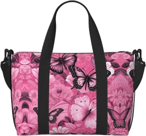 Butterfly Seamless Tile Travel Duffel Bag Carry On Tote Bags For Men,Weekender Overnight Bag,Sports Tote Gym Bag