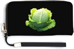 Cabbage Wristlet Wallet for Women Long Purse Card Holder Handbag with Zipper
