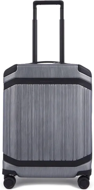 Cabin Trolley Leather and Polycarbonate Size TU, Graphite-black, One Size