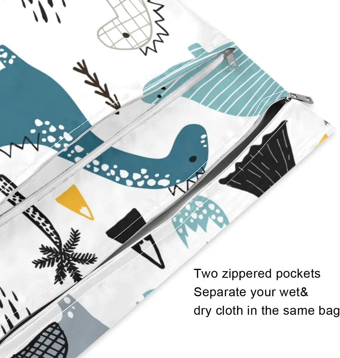 Cactus Plant Wet Dry Bag for Cloth Diaper&Swimsuit,Travel&Beach - Water Resistant Wet Bags - Perfect for Wet Clothes, Toiletries, 2 Pack