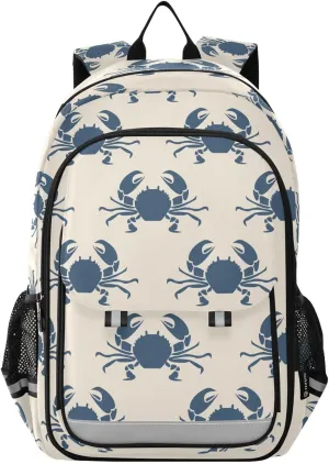 Caikeny Kids Backpack Seafood Retro Crabs School Backpacks Marine School Bags Shoulder BookBags Elemetary for Boys Girls Students