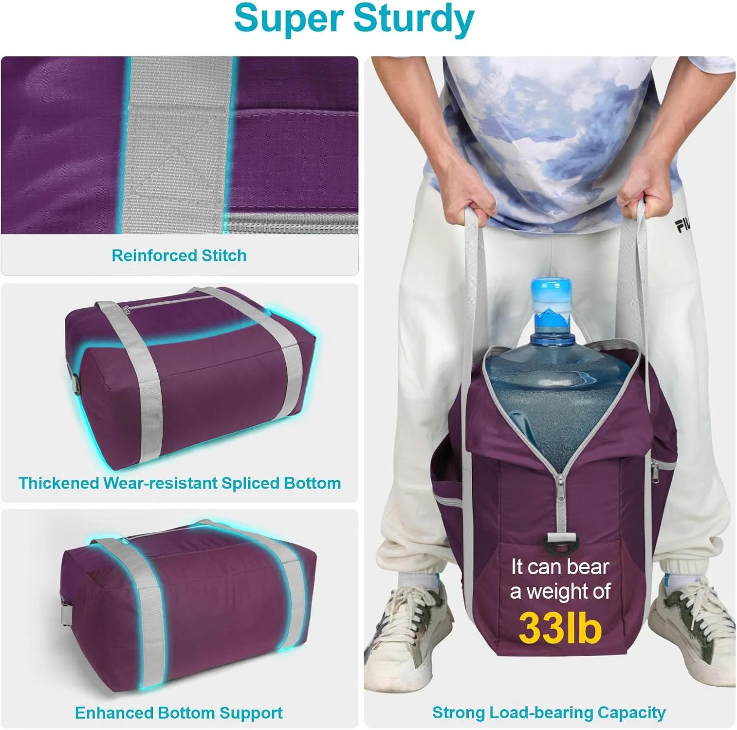 Cambond Spirit Airlines Personal Item Bag 18x14x8 Inch - 30L Personal Item Travel Bag for Short Trip, Lightweight Compact Underseat Foldable Travel Duffel Carry on Bags for Airplane, 2 Pack
