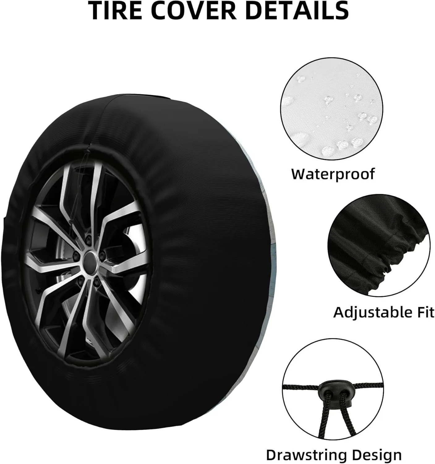 Camping Rules Spare Tire Cover for RV Camper Weatherproof Universal Wheel Cover for RV Travel Trailer Camper Truck 14inch