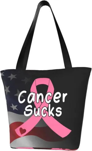 Cancer Sucks Breast Cancer Awareness Fashion Shoulder Bag Large Capacity For Man Or Woman