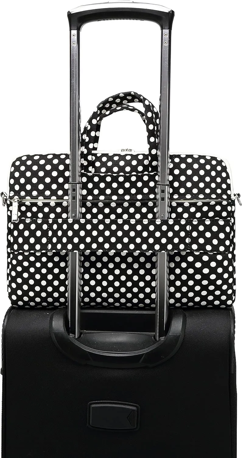 canvaslife Black dot Pattern 15 inch Waterproof Laptop Shoulder Messenger Bag Case With Rebound Bubble Protection for 14 inch-15.6 inch laptop 15 Case Bag