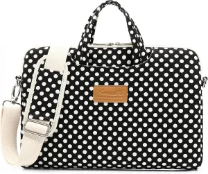 canvaslife Black dot Pattern 15 inch Waterproof Laptop Shoulder Messenger Bag Case With Rebound Bubble Protection for 14 inch-15.6 inch laptop 15 Case Bag
